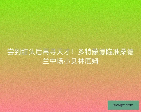 尝到甜头后再寻天才!多特蒙德瞄准桑德兰中场小贝林厄姆 尝到甜头后再寻天才!多特蒙德瞄准桑德兰中场小贝林厄姆